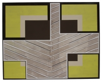 green black tan abstract painting