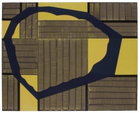 brown tan black abstract painting
