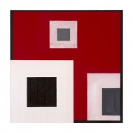 red pinks black gray abstract painting