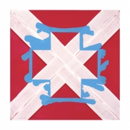 red pink blue white abstract painting