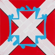red blue gray abstract painting