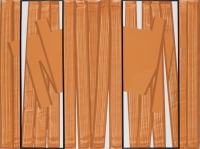 orange and gray abstract painting