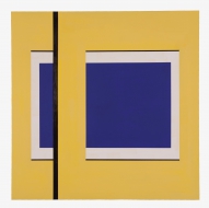 blue yellow black gray abstract painting