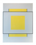 yellow blue and black abstract painting