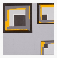 yellow multi colored grays black abstract painting