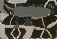 gray black tan abstract painting