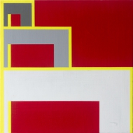 red yellow grays abstract painting