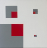 red and grays abstract painting