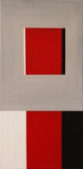 red and grays abstract painting
