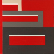 red and grays abstract painting