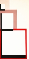 white pink red black abstract painting