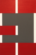red white gray abstract painting